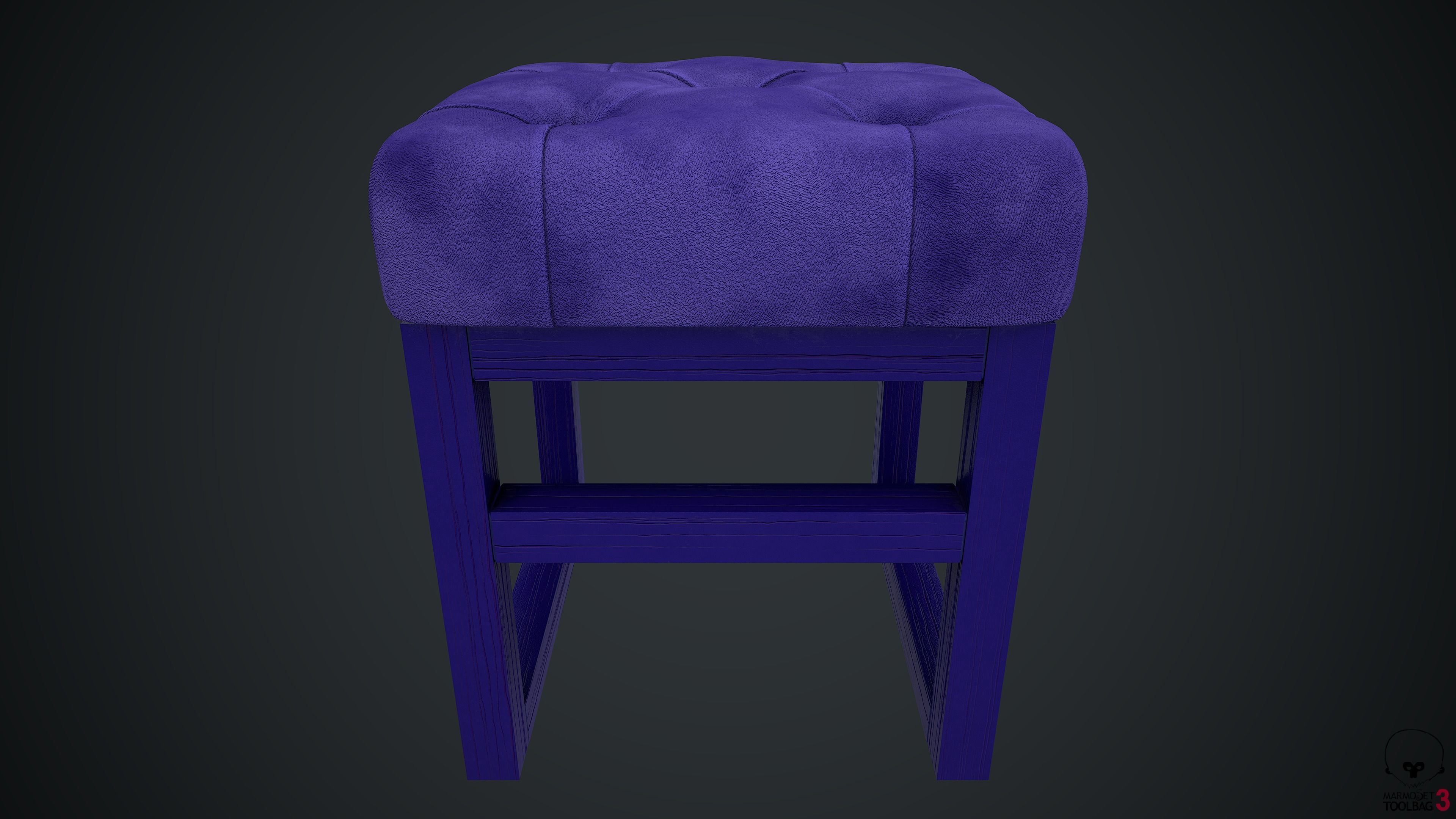 Pouf PBR stool 3D model_11