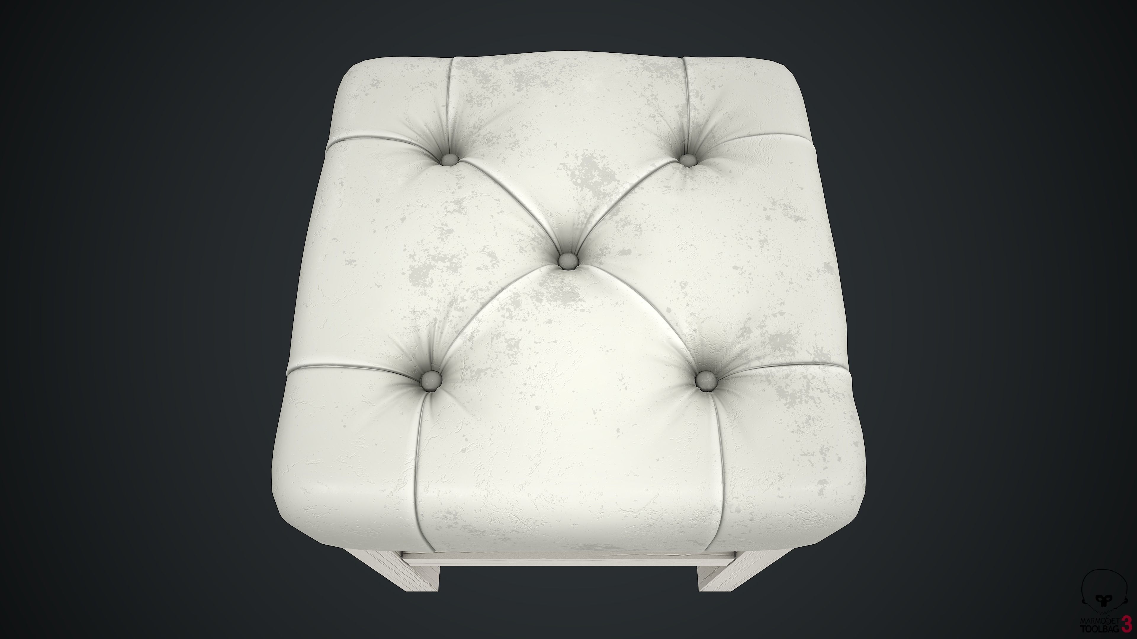 Pouf PBR stool 3D model_6