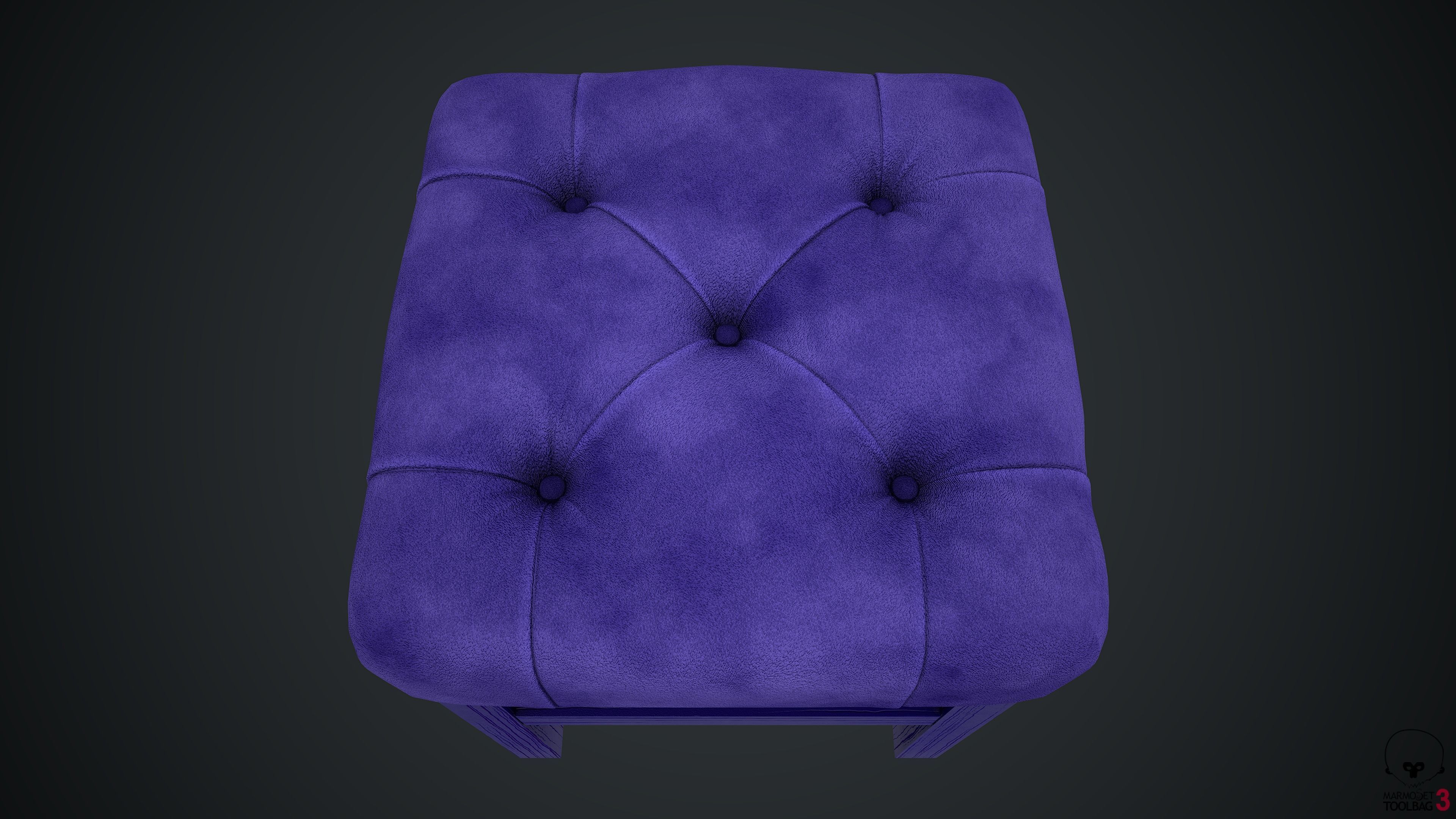 Pouf PBR stool 3D model_7