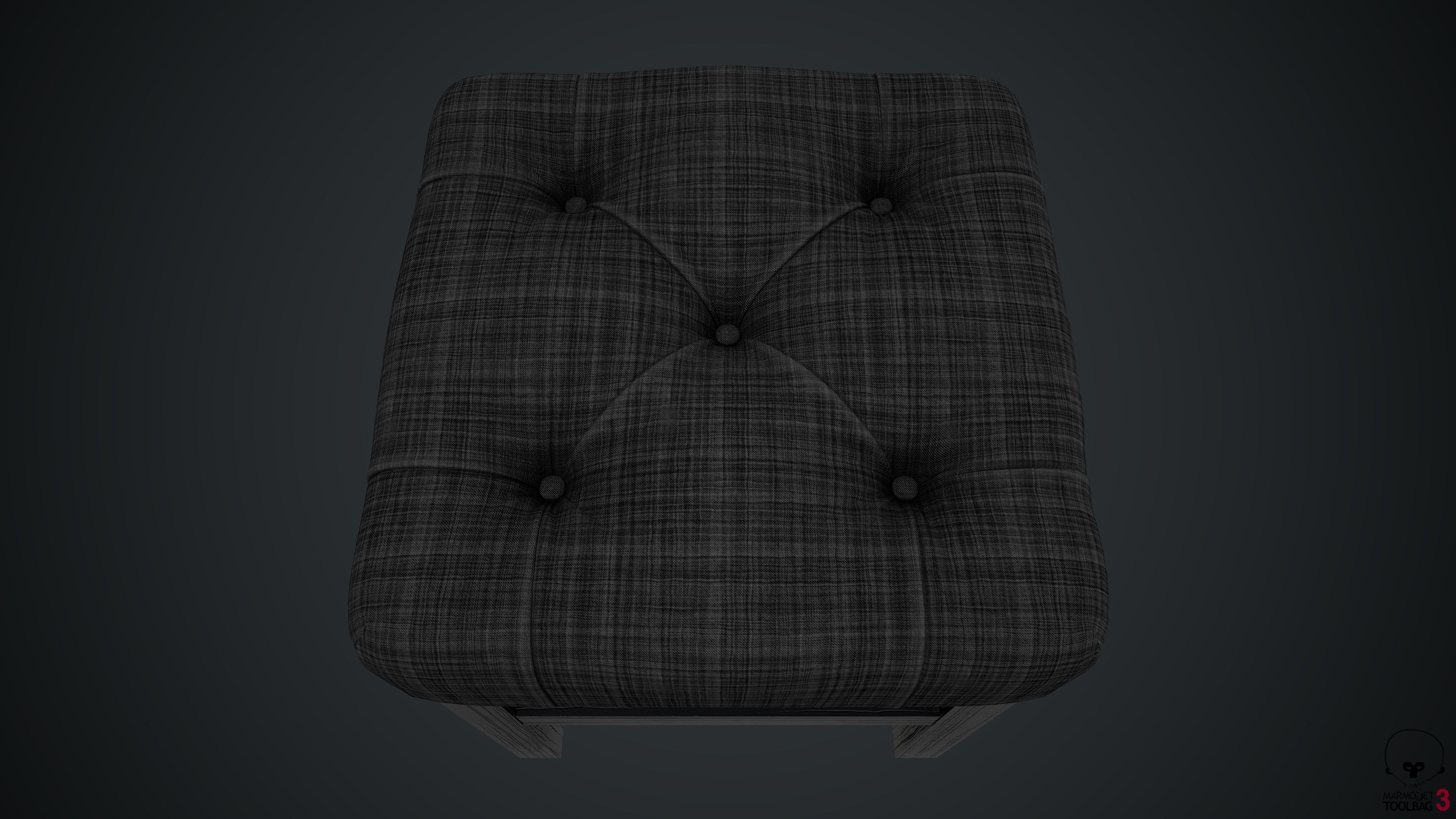 Pouf PBR stool 3D model_5