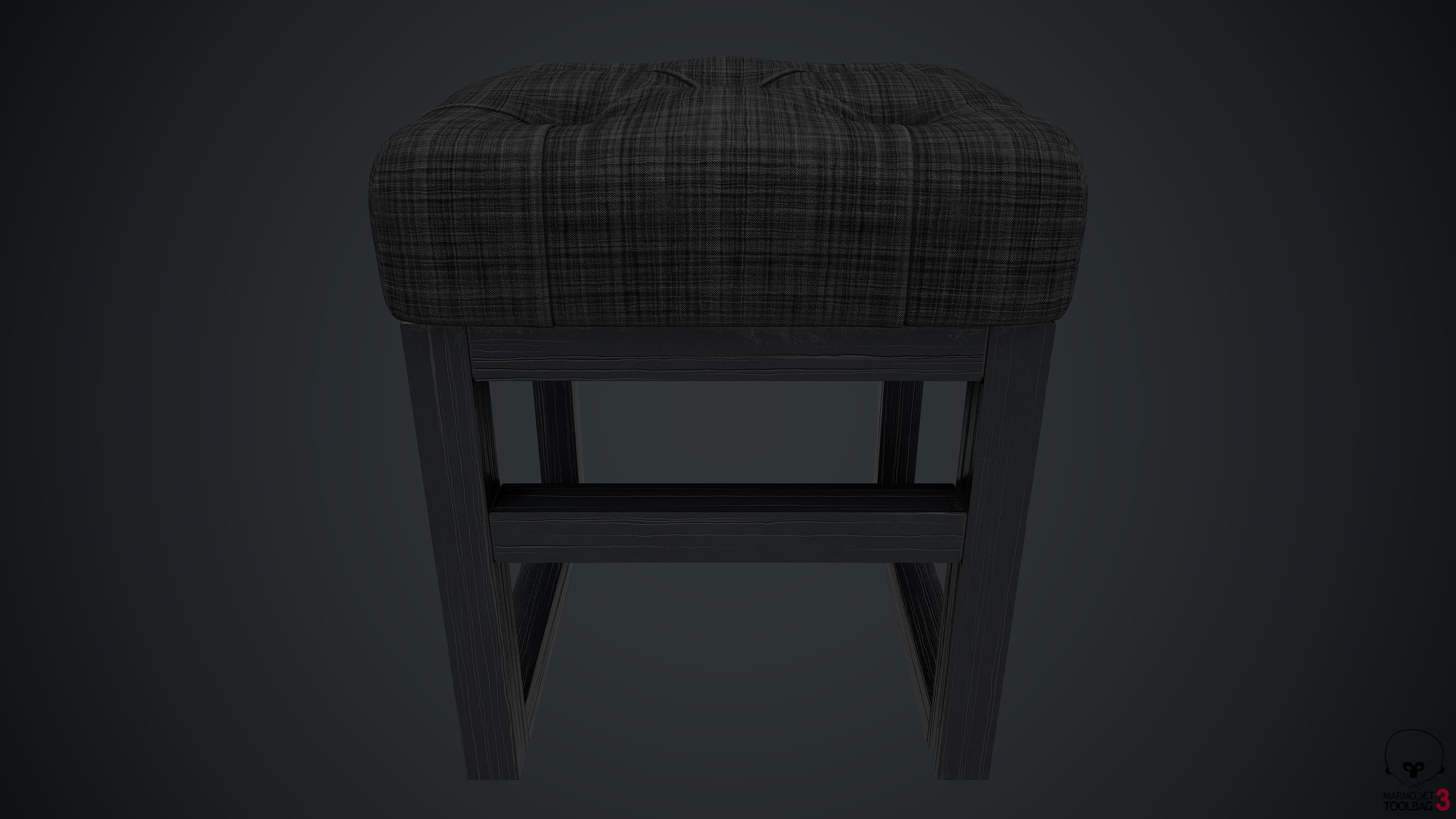 Pouf PBR stool 3D model_9