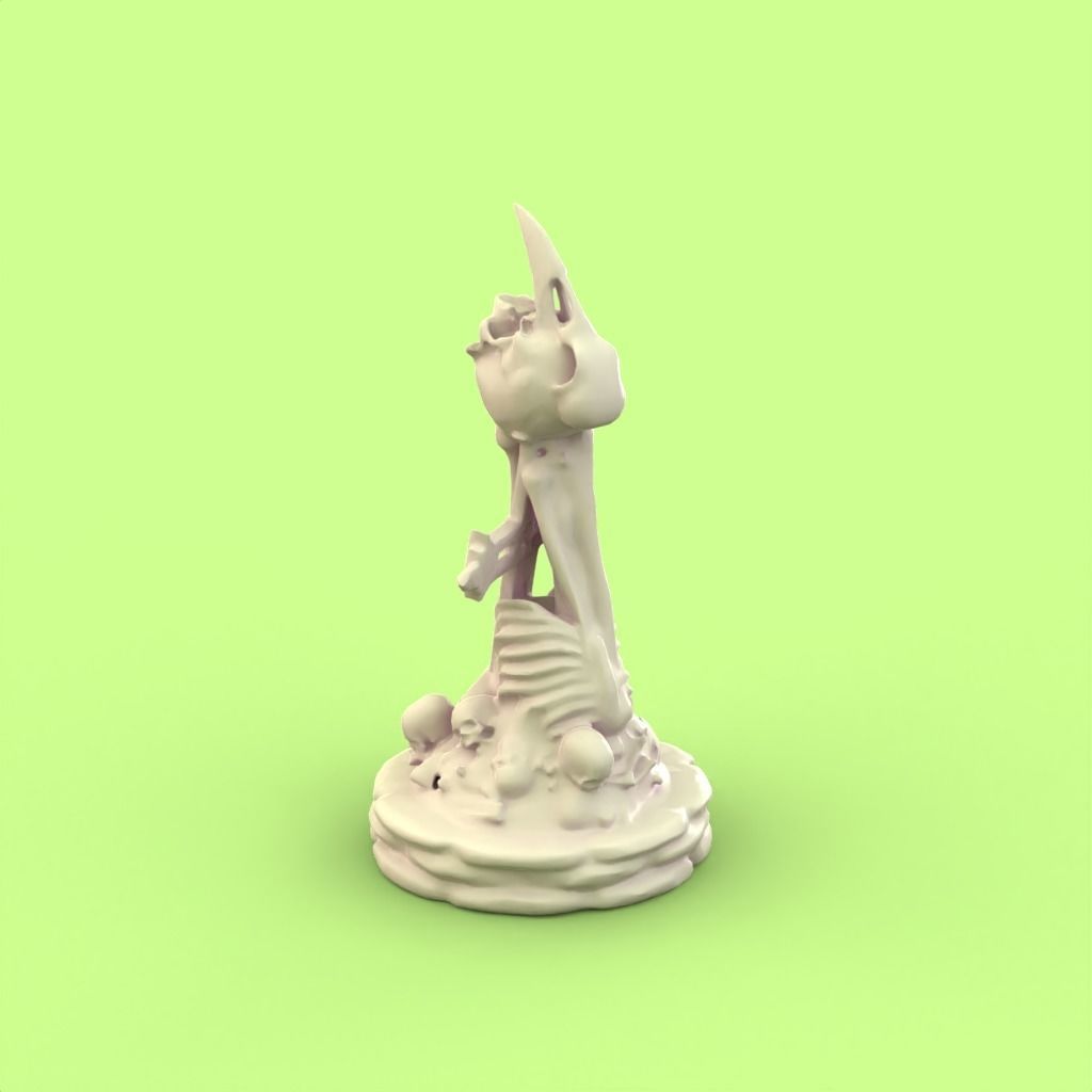 Skull Bishop chess piece 3D print model_4