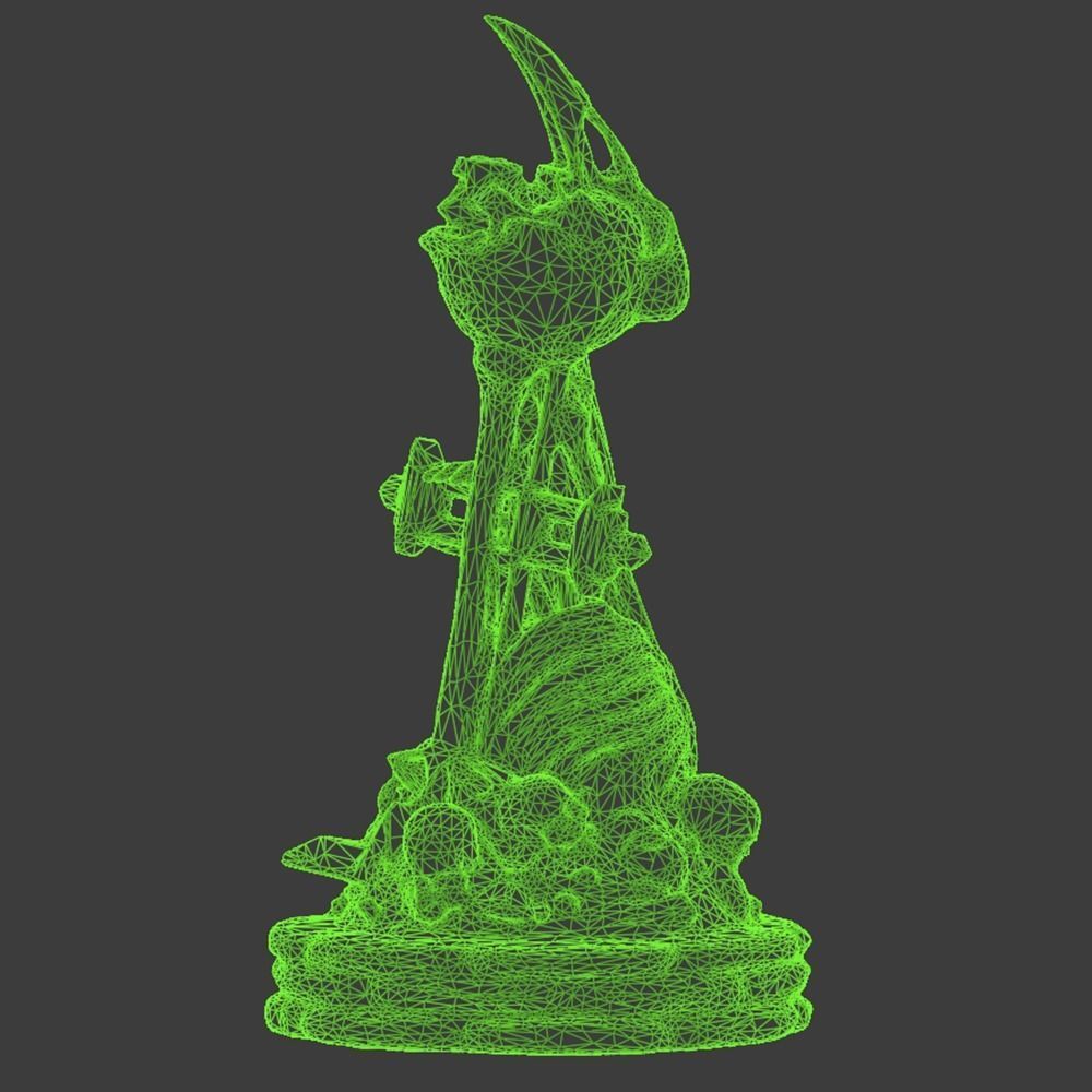 Skull Bishop chess piece 3D print model_5