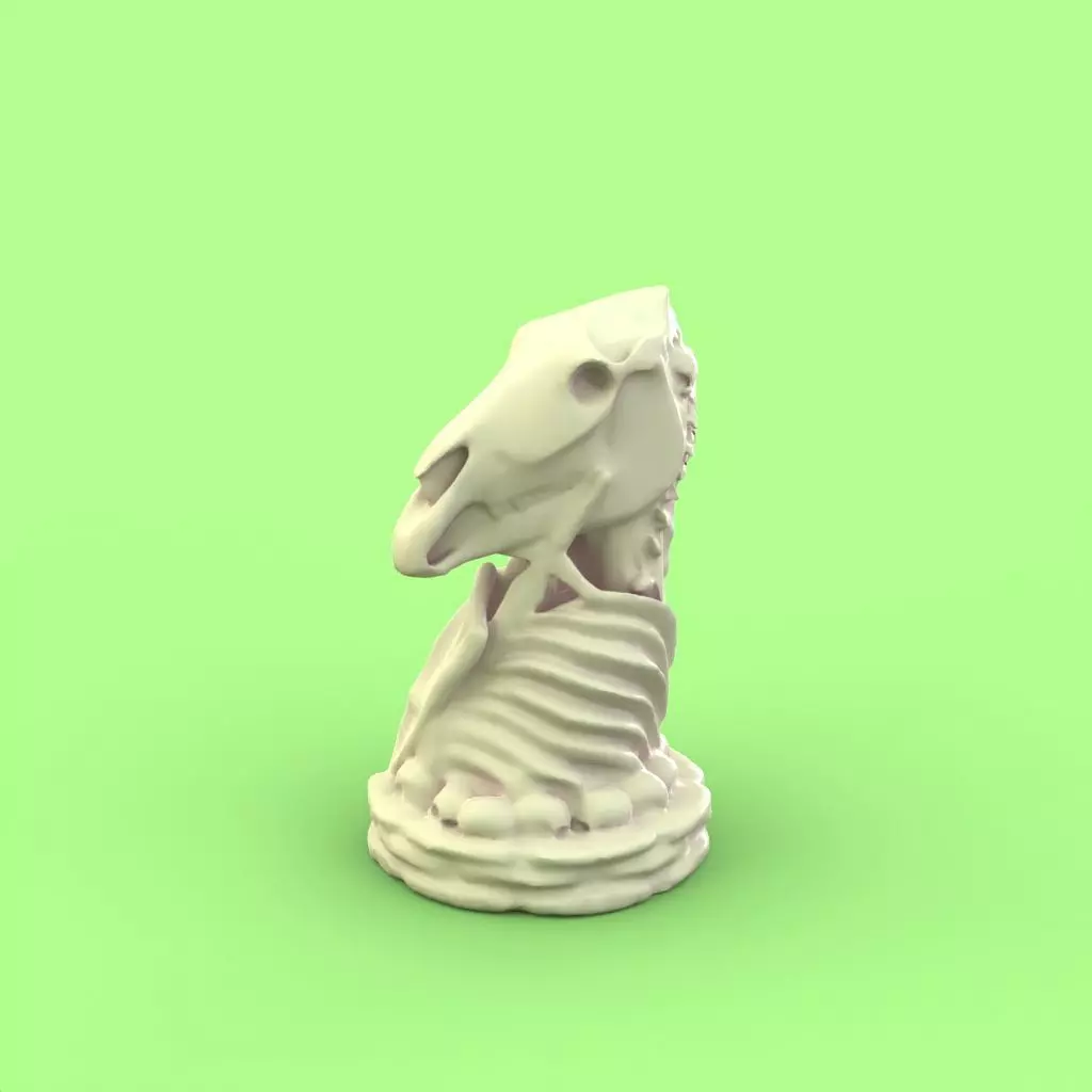 Skull Knight chess piece 3D print model_0