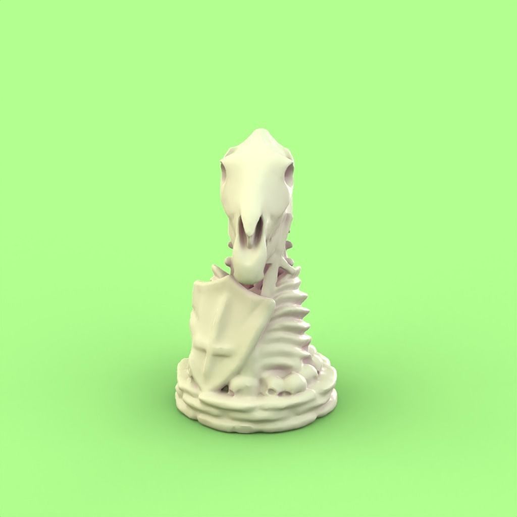 Skull Knight chess piece 3D print model_2