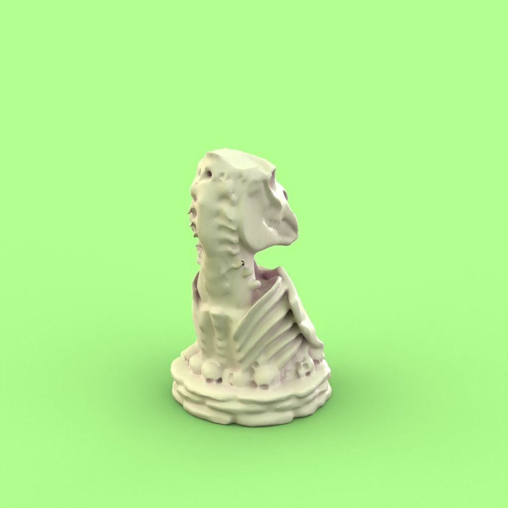 Skull Knight chess piece 3D print model_4