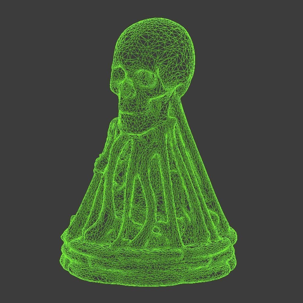 Skull Pawn chess piece 3D print model_5