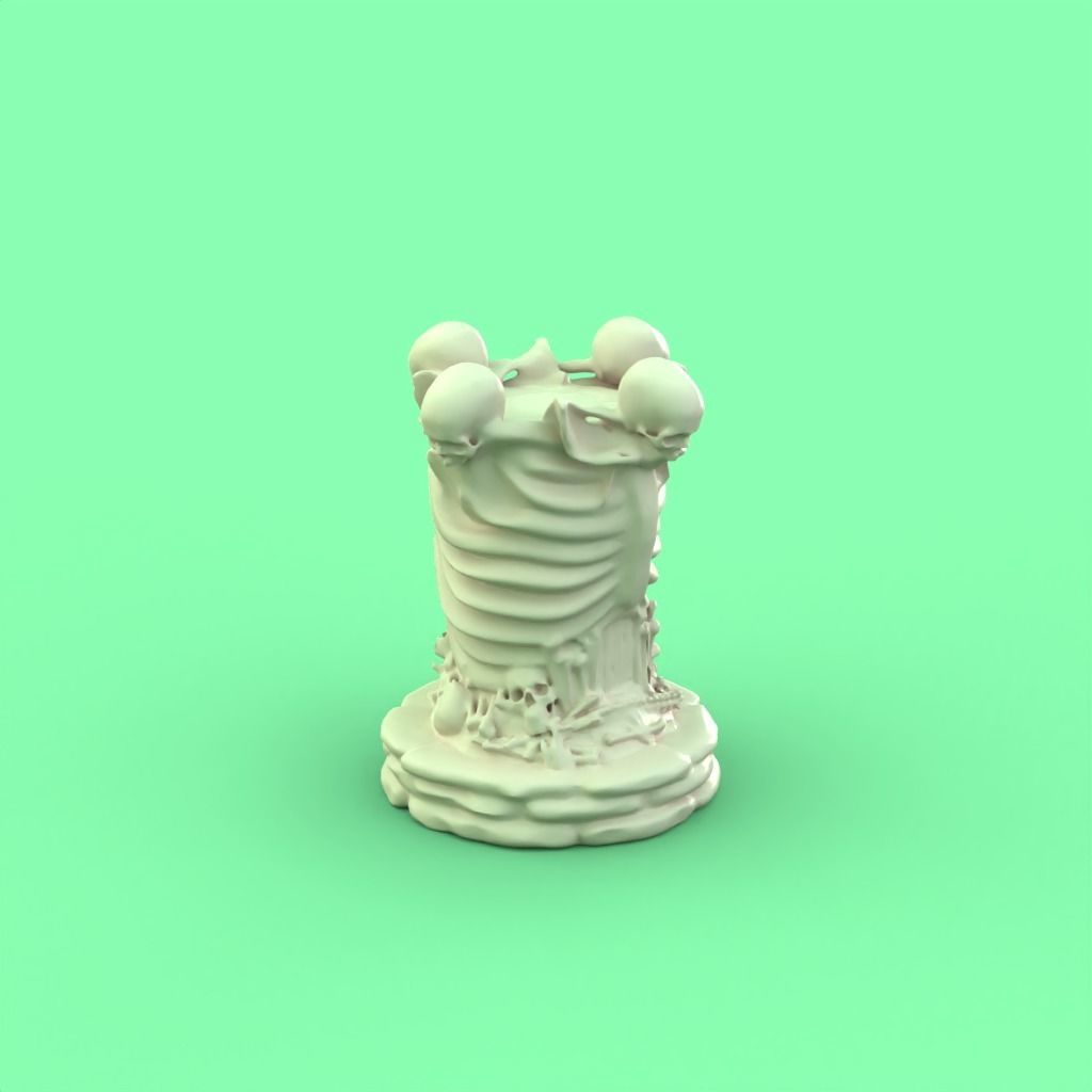 Skull Rook chess piece 3D print model_2