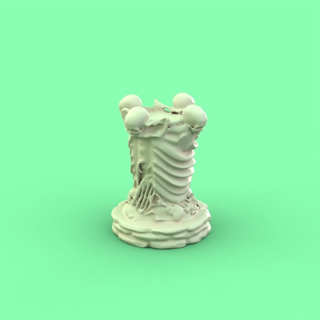 Skull Rook chess piece 3D print model_3