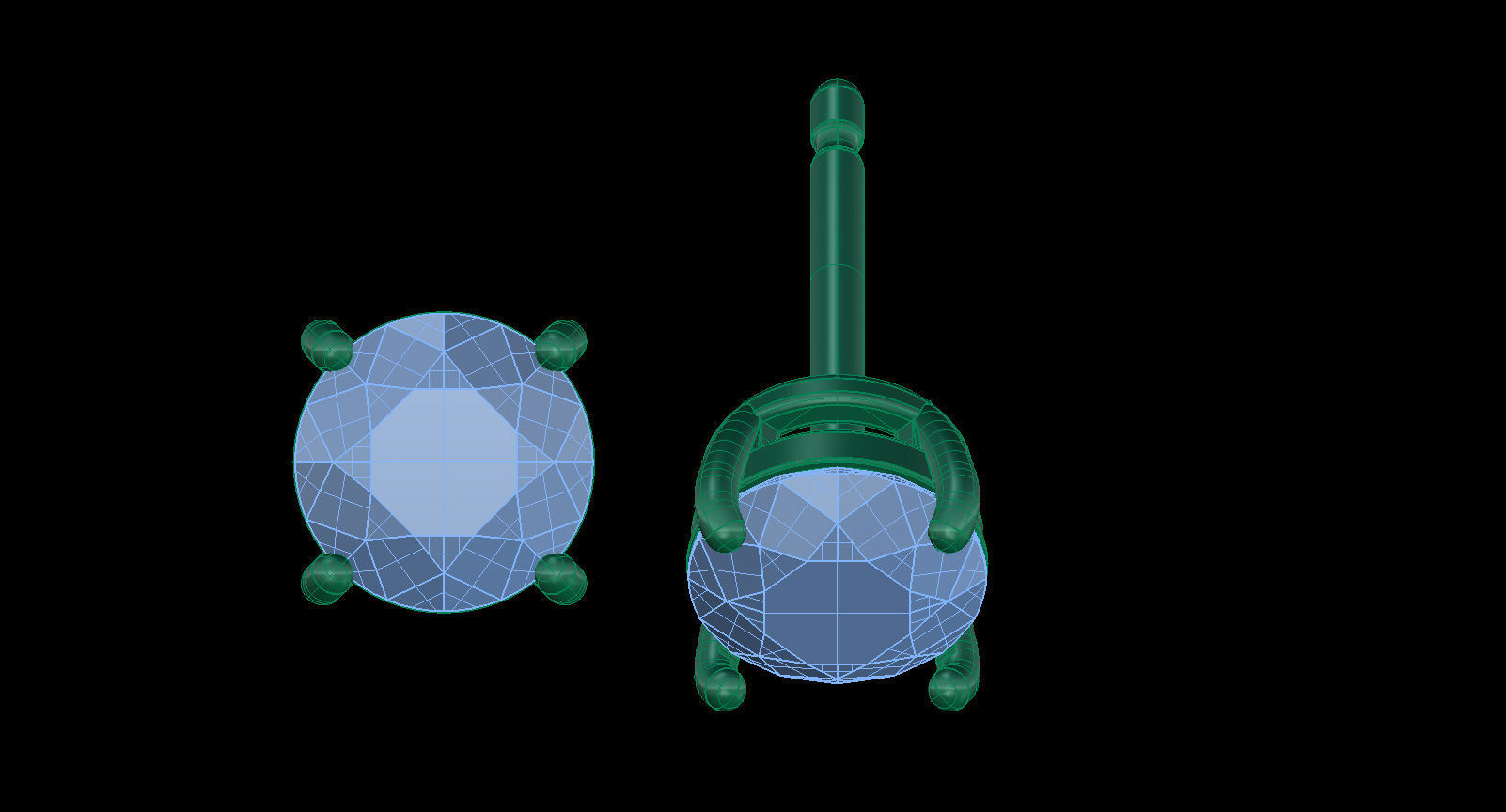 Solitaire Round 5 mm Earring 3D print model_10