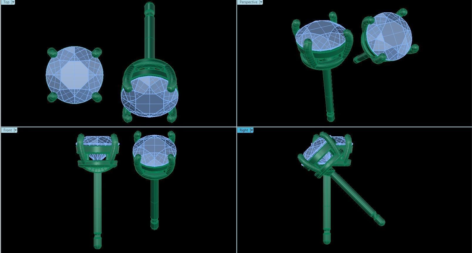 Solitaire Round 5 mm Earring 3D print model_1