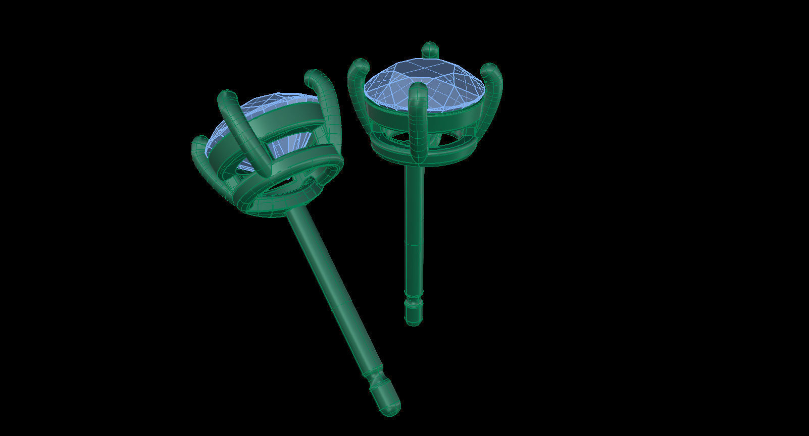 Solitaire Round 5 mm Earring 3D print model_11