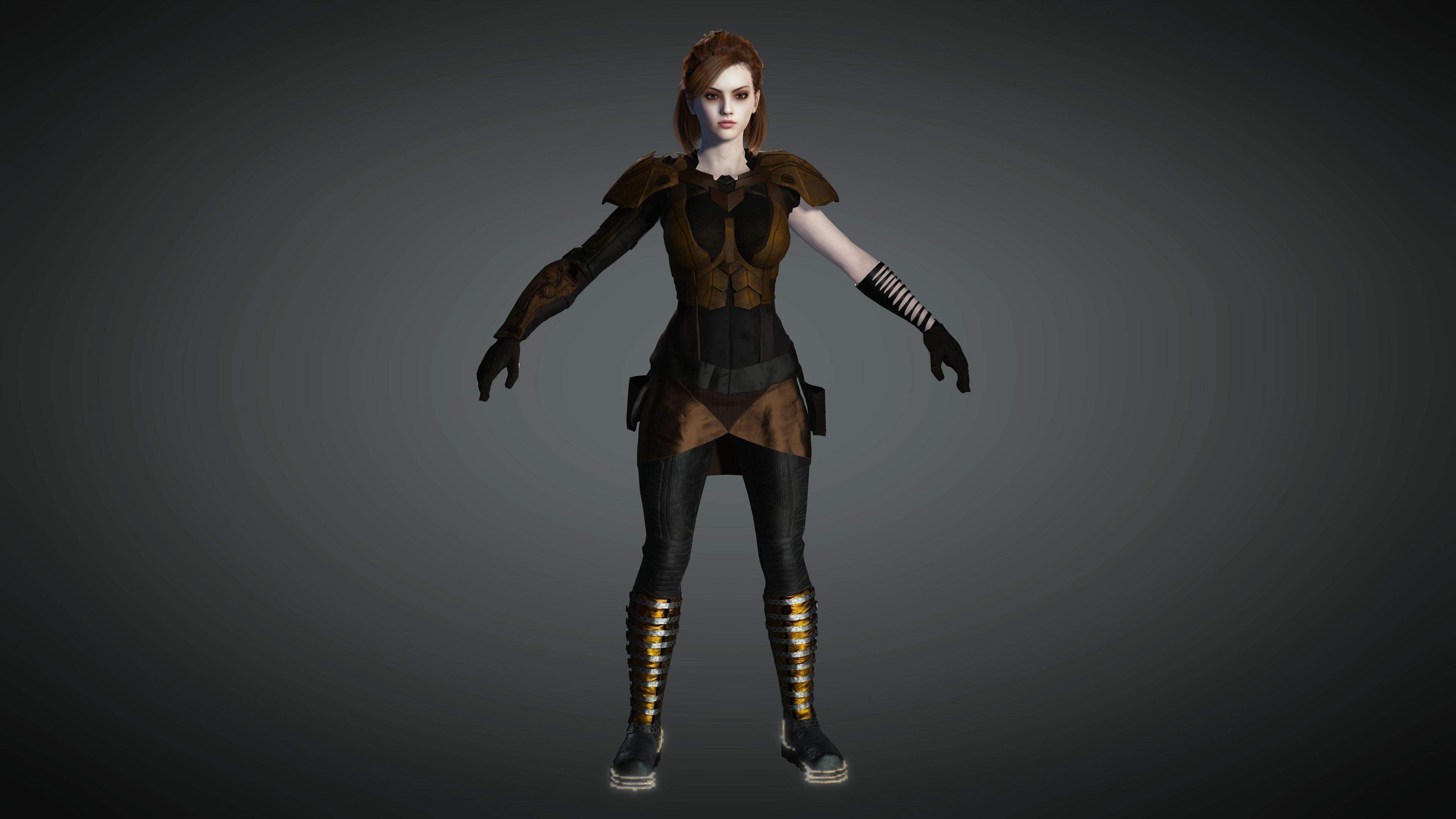 AAA Cyber Punk Female Character 07 Low-poly 3D model_5