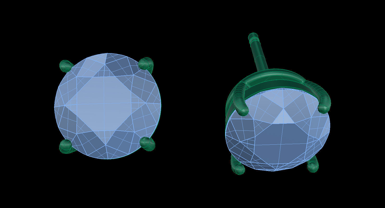 Solitaire Round 7 mm Earring 3D print model_10