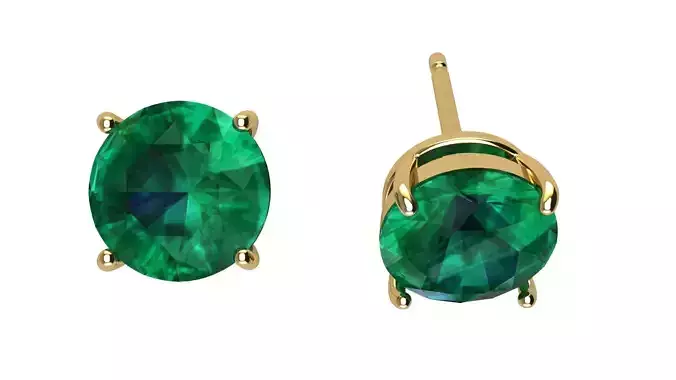 Solitaire Round 7 mm Earring