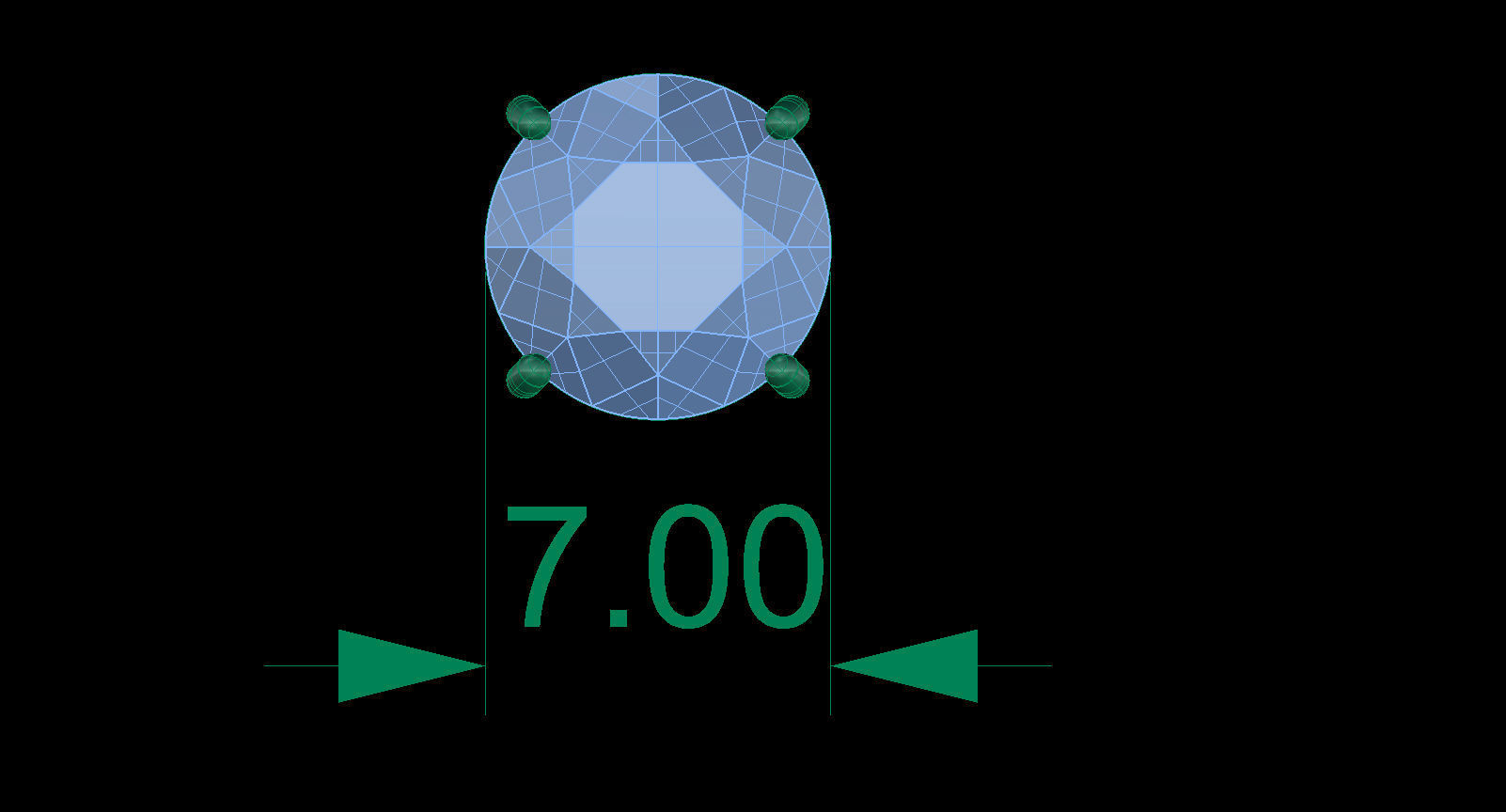 Solitaire Round 7 mm Earring 3D print model_13