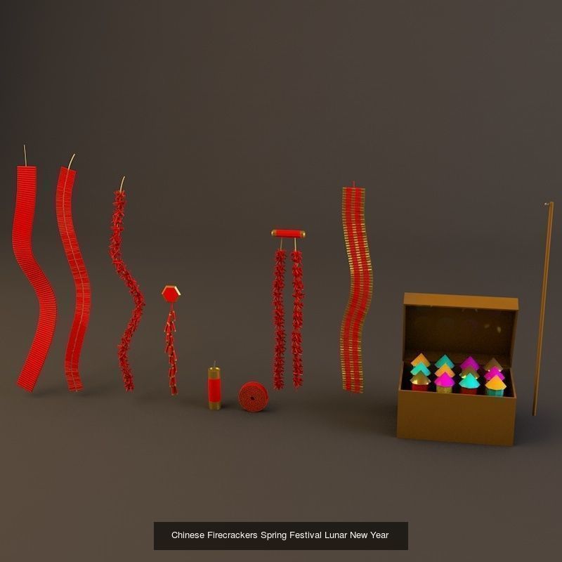 Chinese Lunar New Year Spring Festival Elements 3D Model Collection_3
