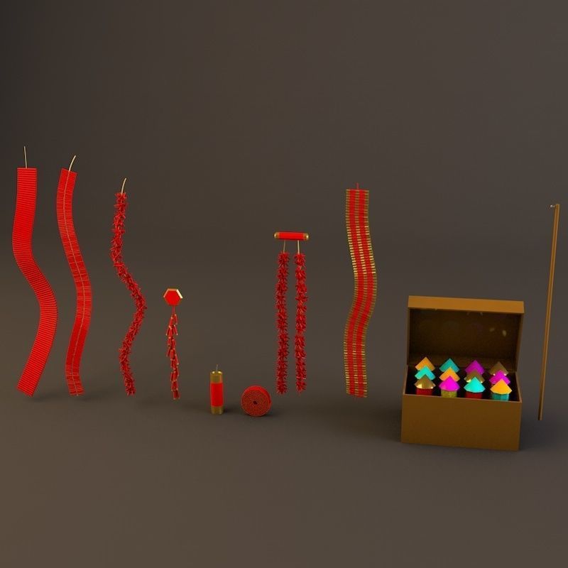 Chinese Lunar New Year Spring Festival Elements 3D Model Collection_6