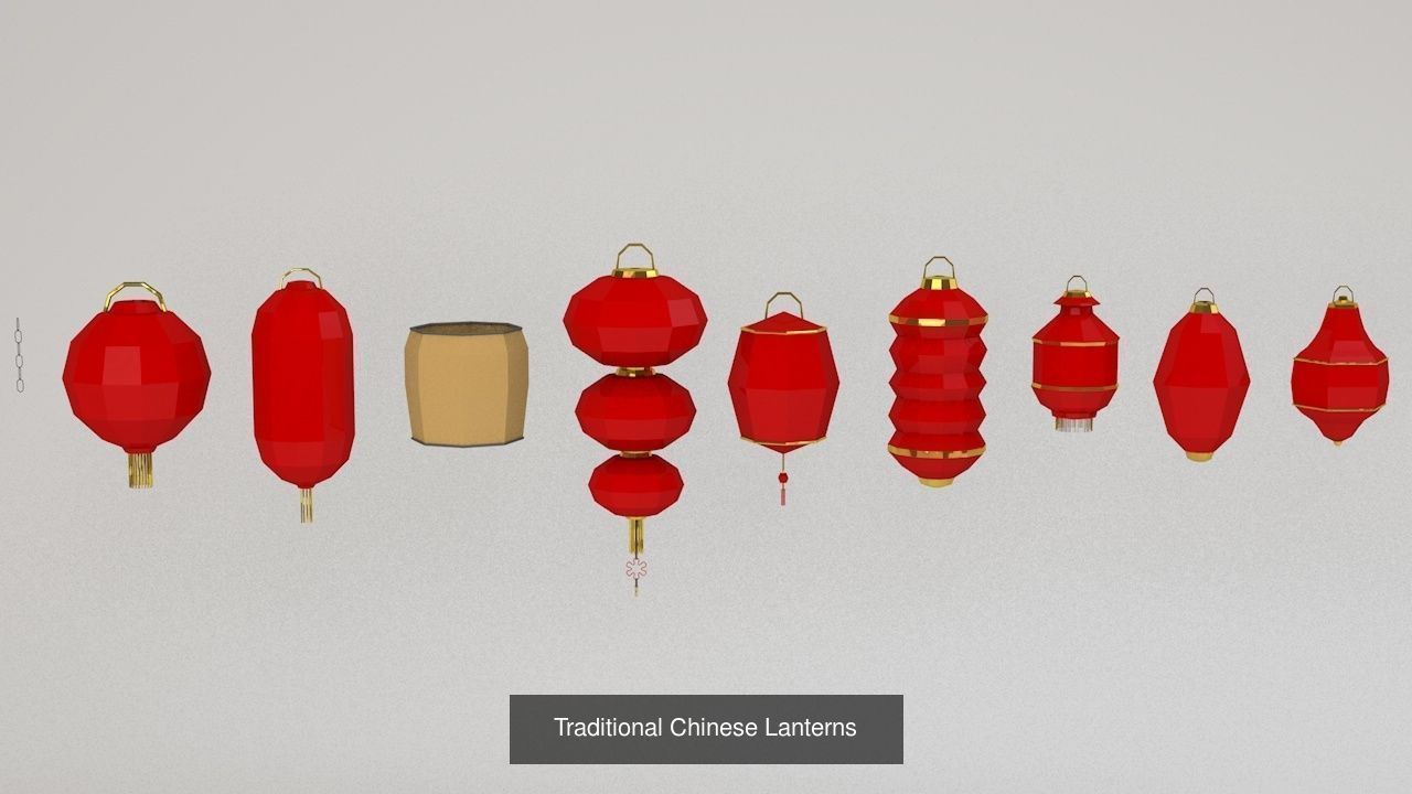 Chinese Lunar New Year Spring Festival Elements 3D Model Collection_2