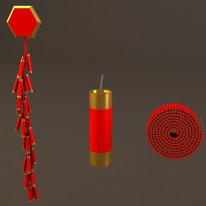 Chinese Lunar New Year Spring Festival Elements 3D Model Collection_8