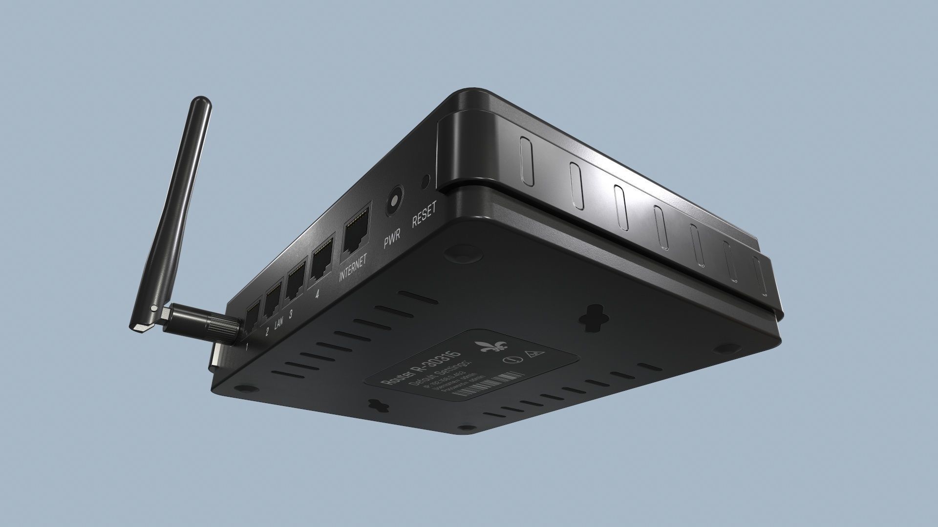Wi-Fi Router Low-poly 3D model_7