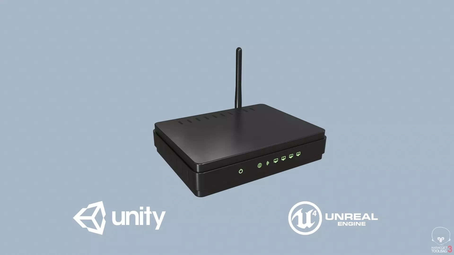Wi-Fi Router Low-poly 3D model_0