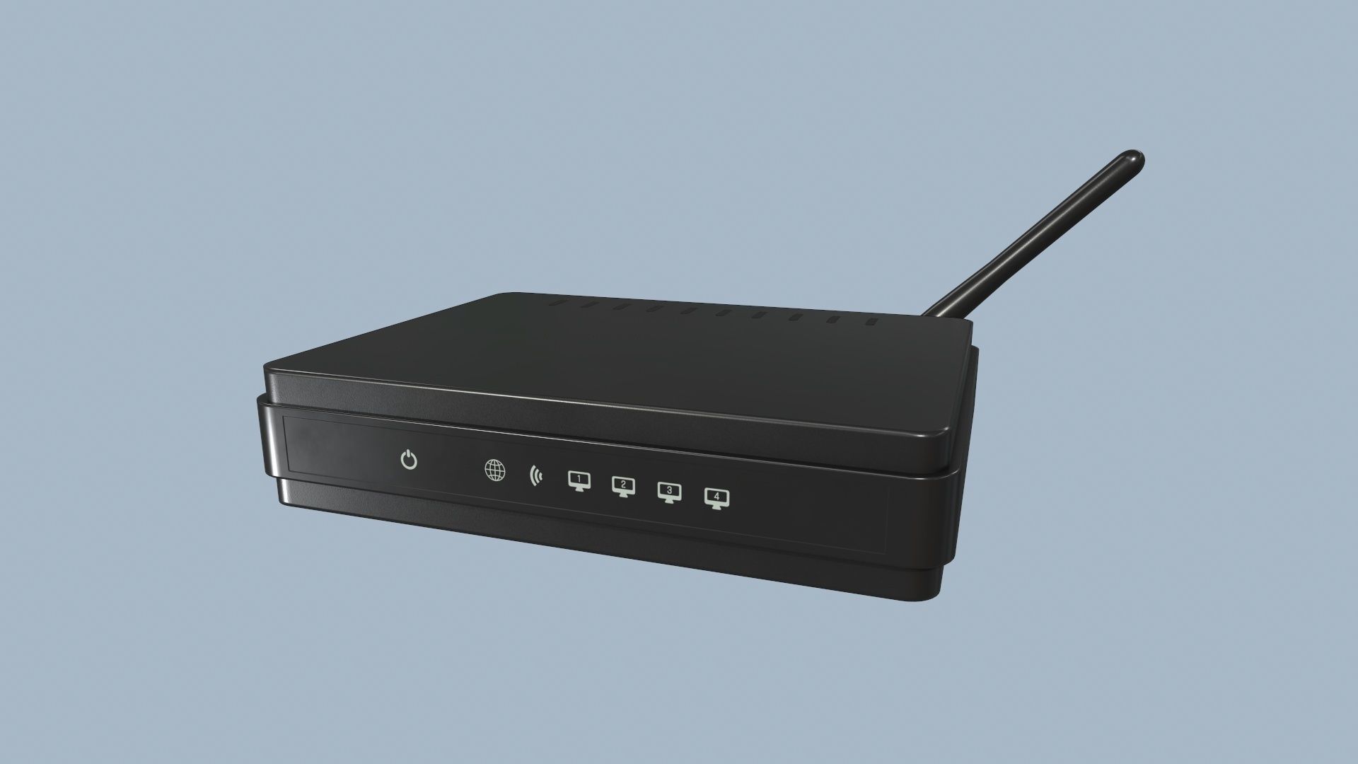 Wi-Fi Router Low-poly 3D model_3