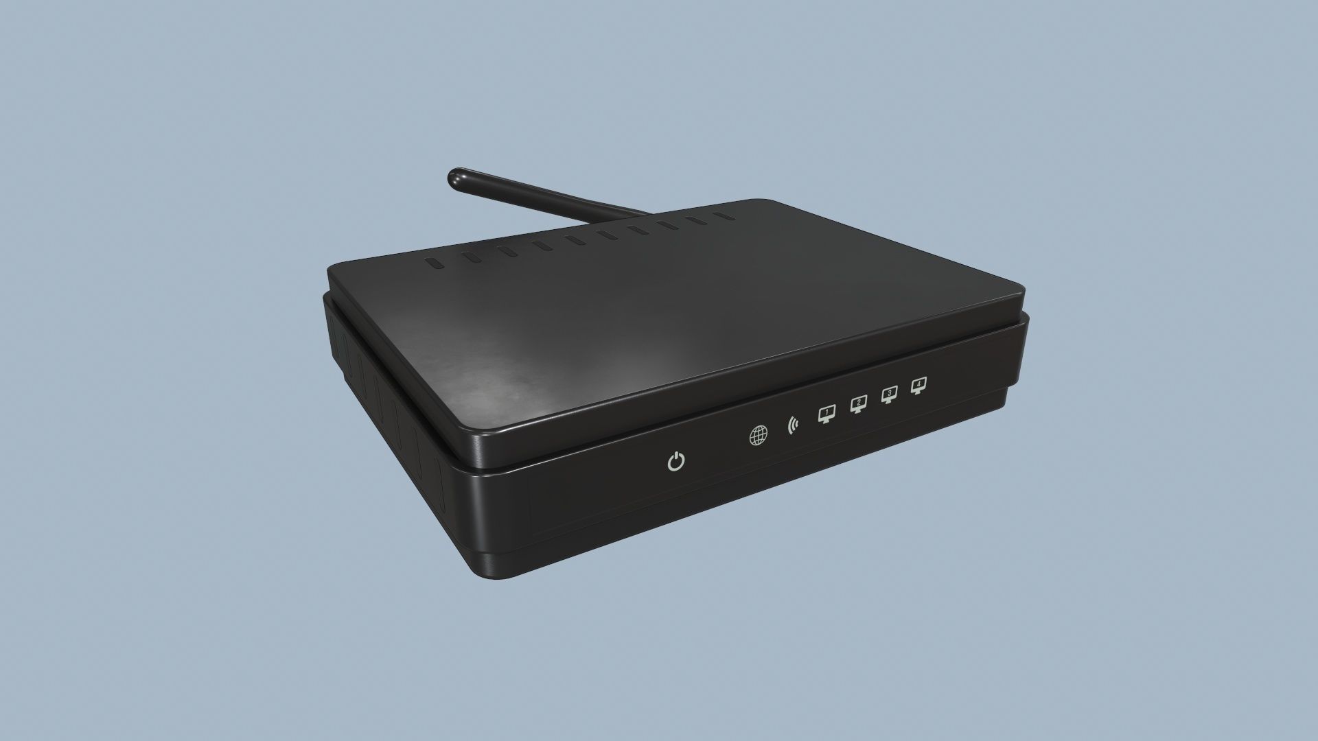 Wi-Fi Router Low-poly 3D model_2