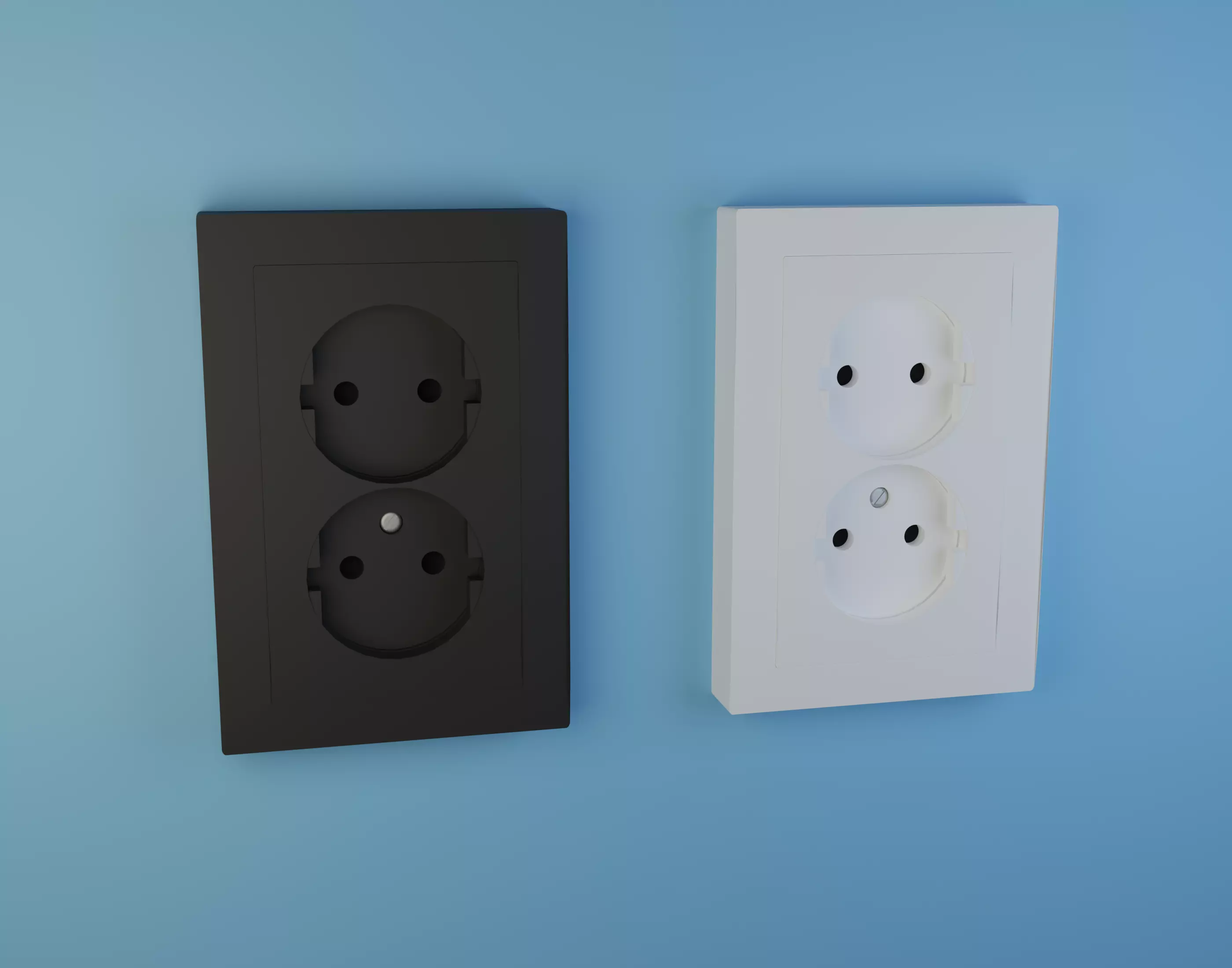 Electrical Sockets Low-Poly 3D Models Free low-poly 3D model
