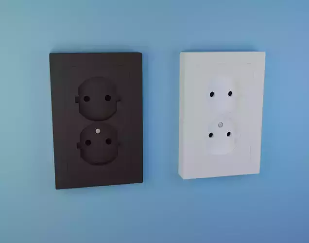 Electrical Sockets Low-Poly 3D Models