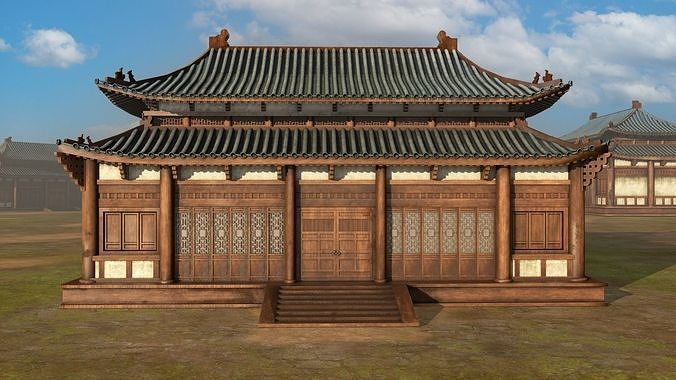 Asian Japanese Realistic Building 3D model 3