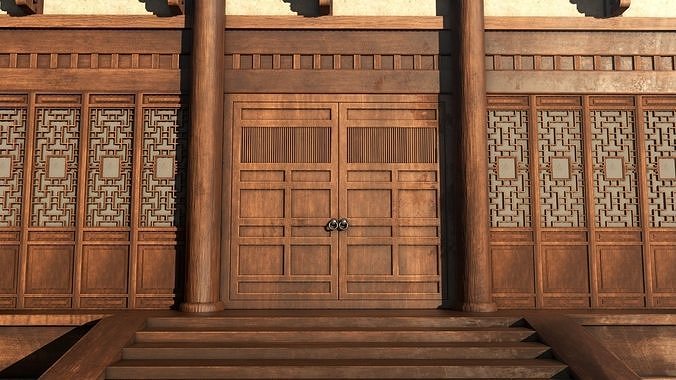Asian Japanese Realistic Building 3D model 2