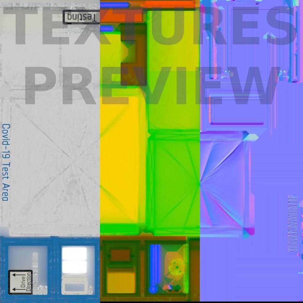 Covid-19 Testing Tent Area Low-poly 3D model_5