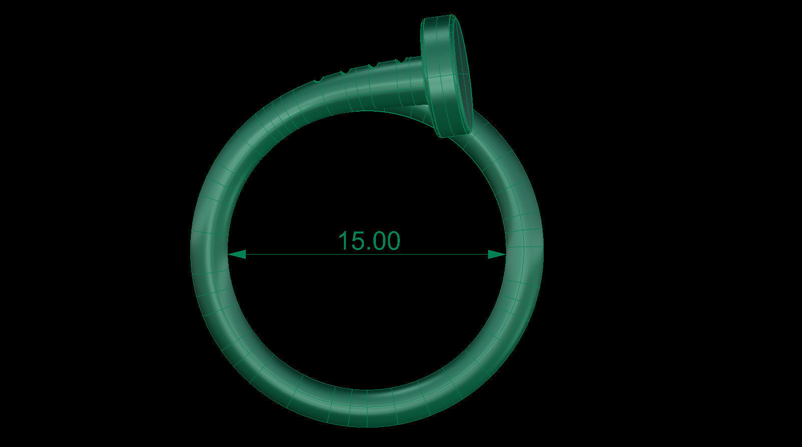 Nail Ring size 15 mm 3D print model_2