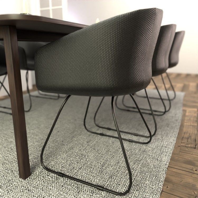Dining Table 3D model_7