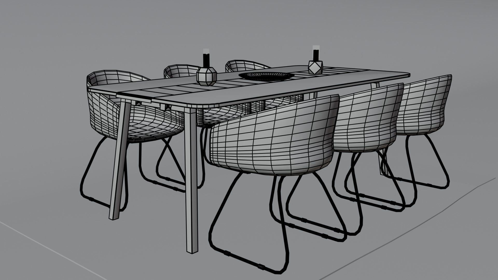 Dining Table 3D model_12