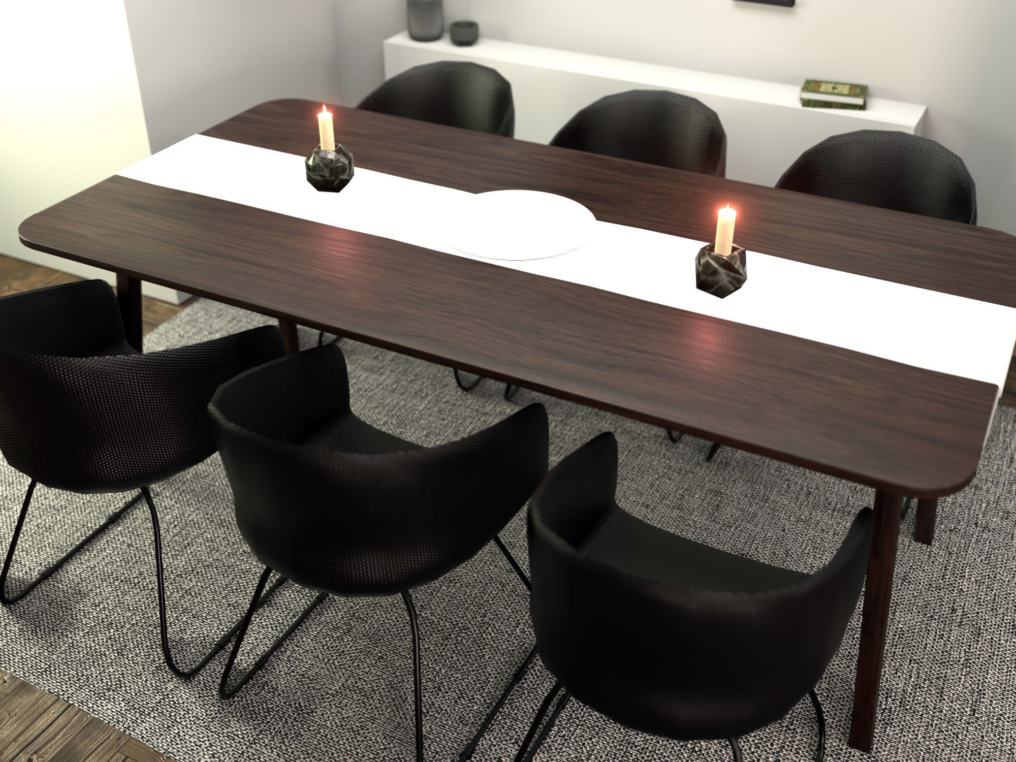 Dining Table 3D model_4