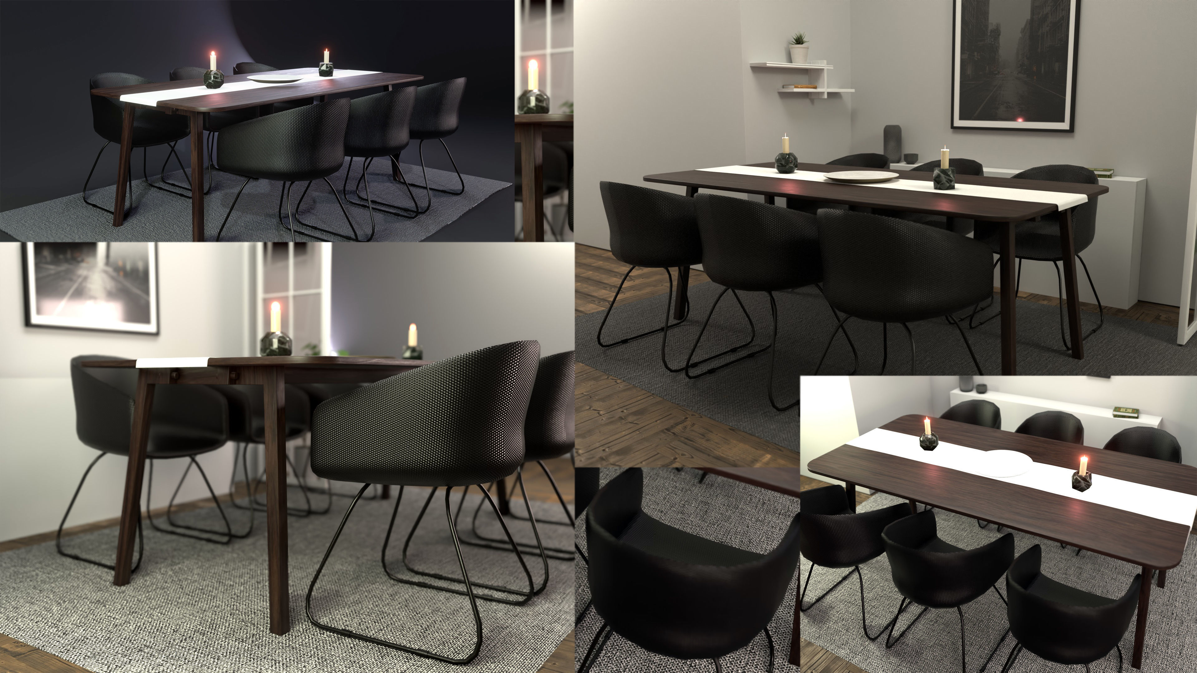 Dining Table 3D model_6