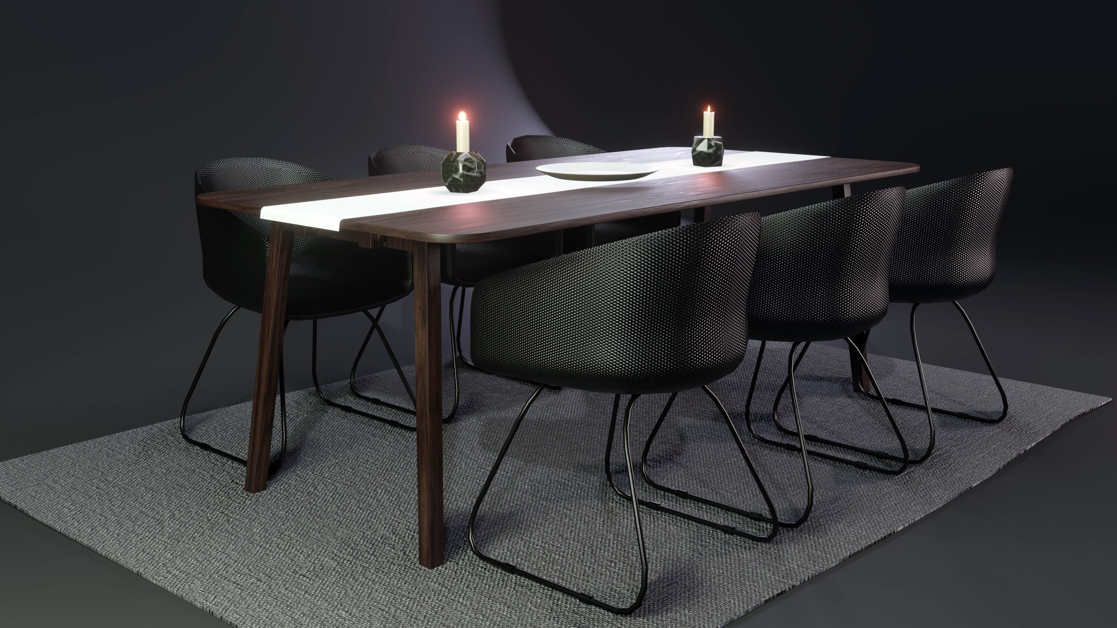 Dining Table 3D model_5