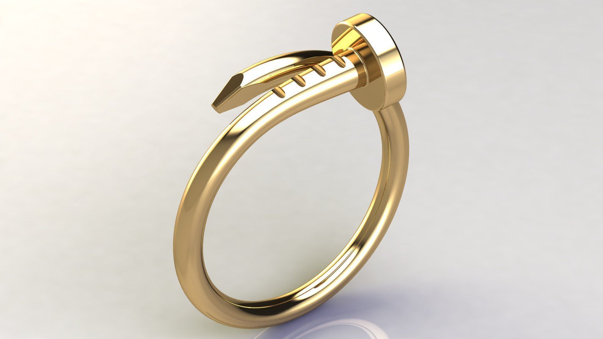 Nail Ring size 17 mm 3D print model_3