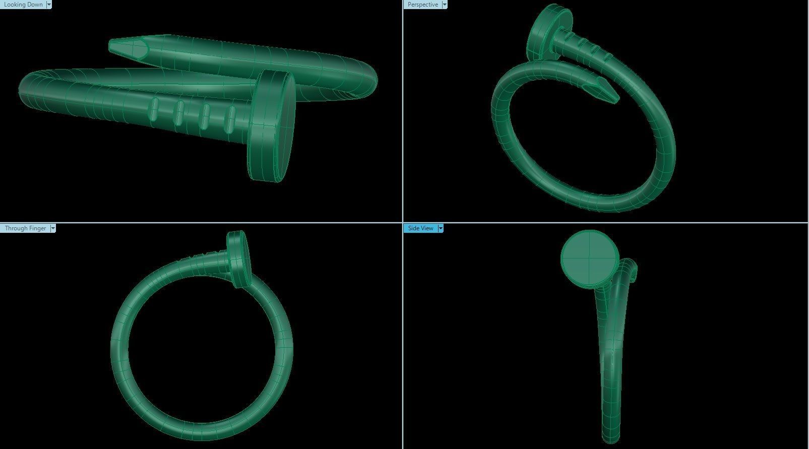 Nail Ring size 17 mm 3D print model_1