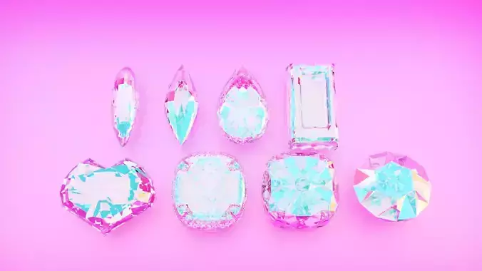 Diamond set of crystals