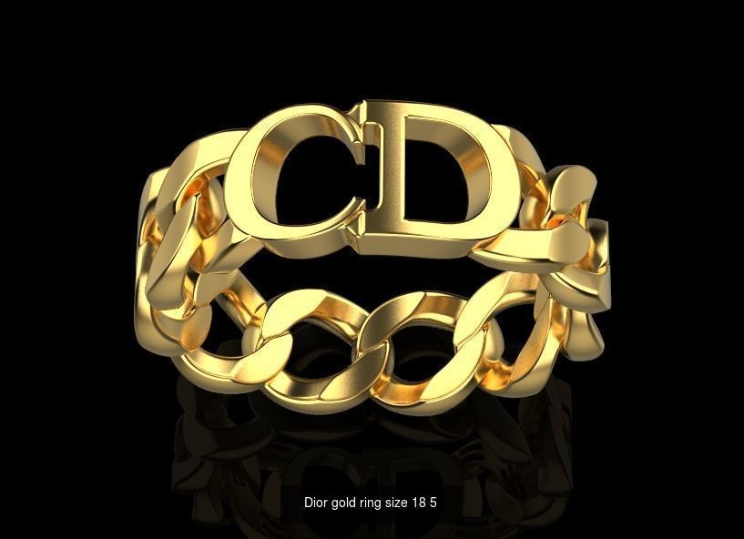 Collection of gold rings Dior 12 different sizes width 6mm _7