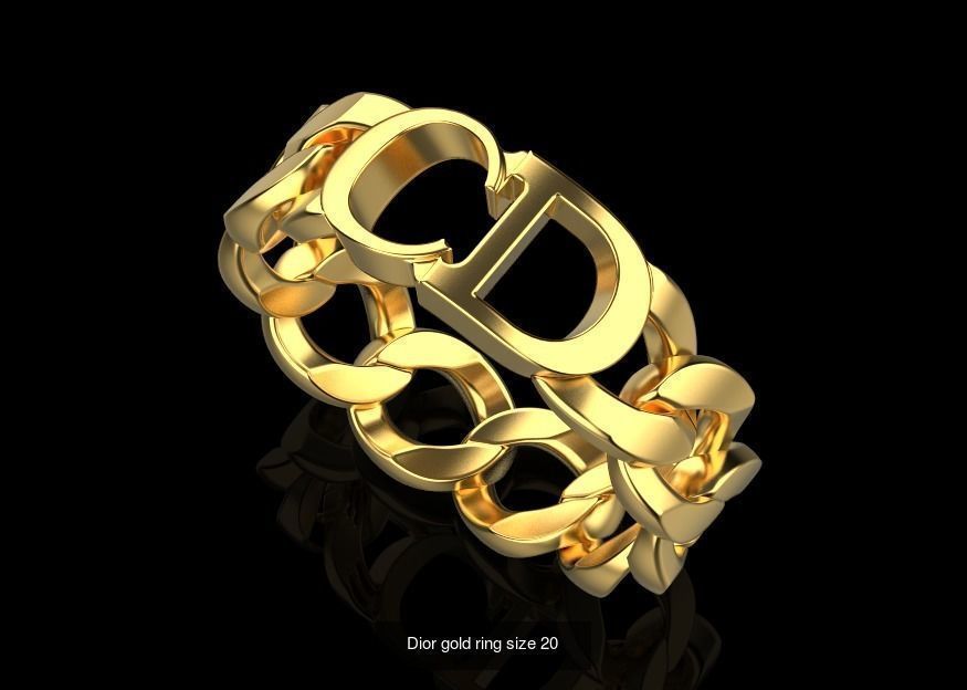Collection of gold rings Dior 12 different sizes width 6mm _10