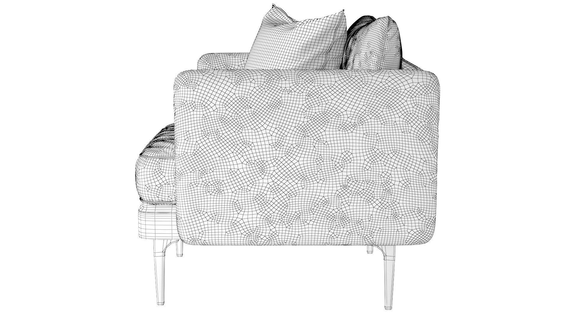 Auburn Armchair Low-poly 3D model_14