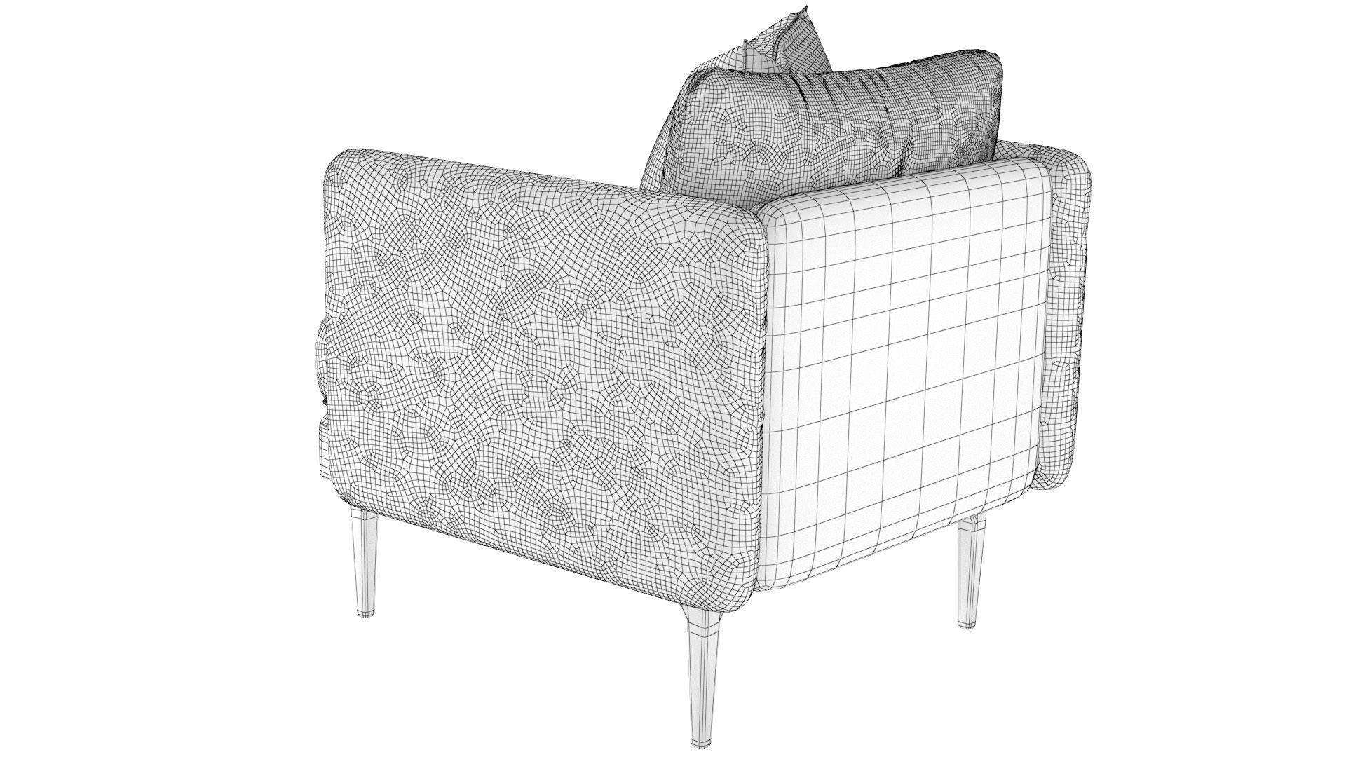 Auburn Armchair Low-poly 3D model_13