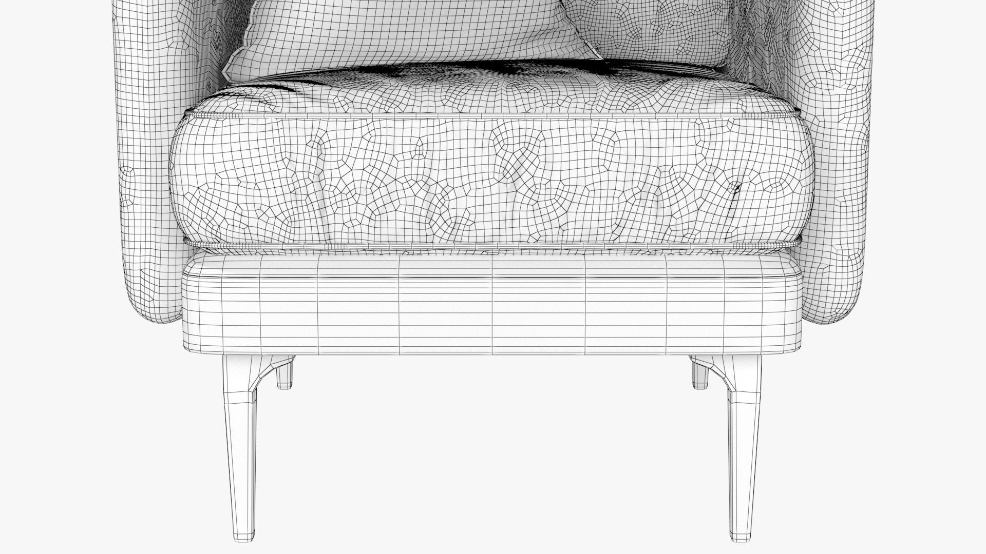 Auburn Armchair Low-poly 3D model_11