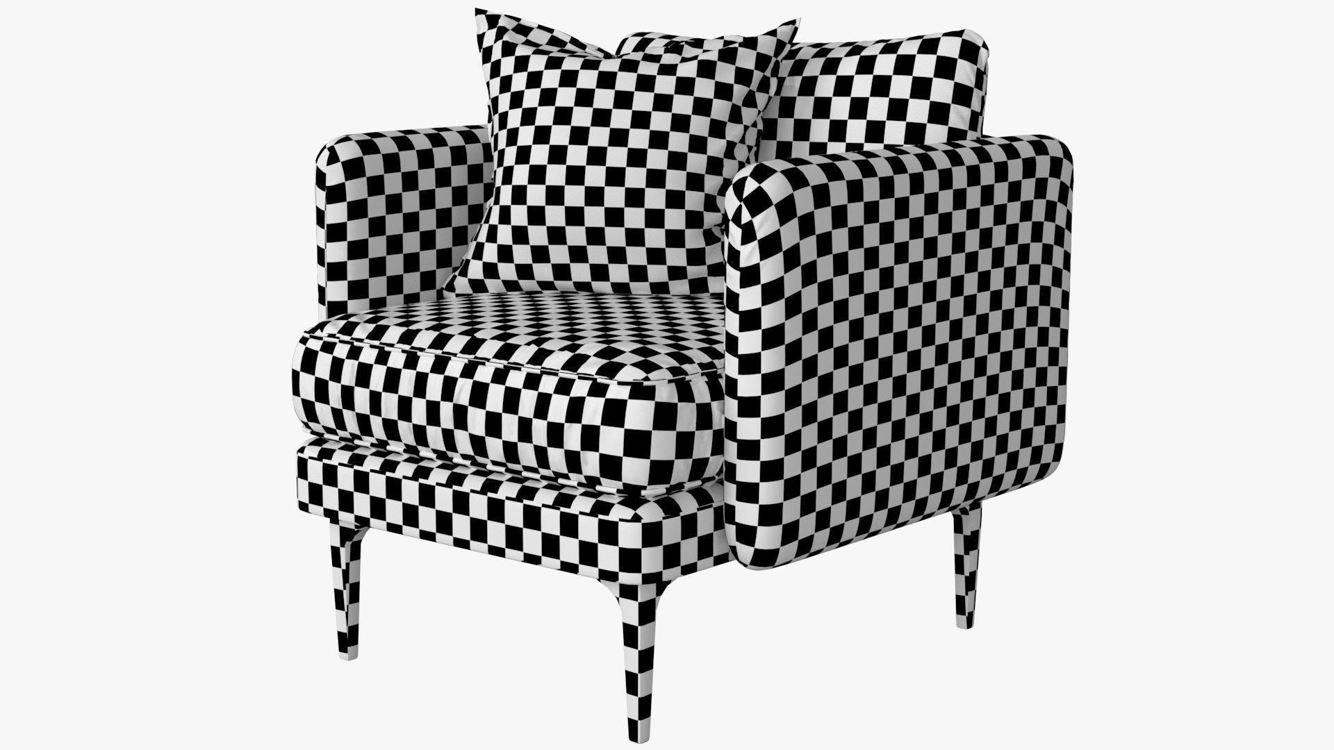 Auburn Armchair Low-poly 3D model_19