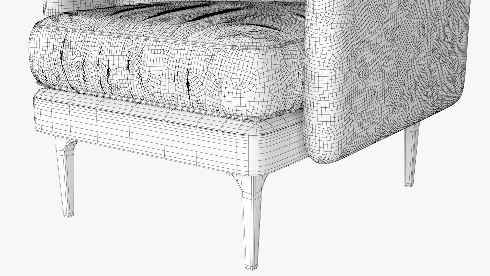 Auburn Armchair Low-poly 3D model_10