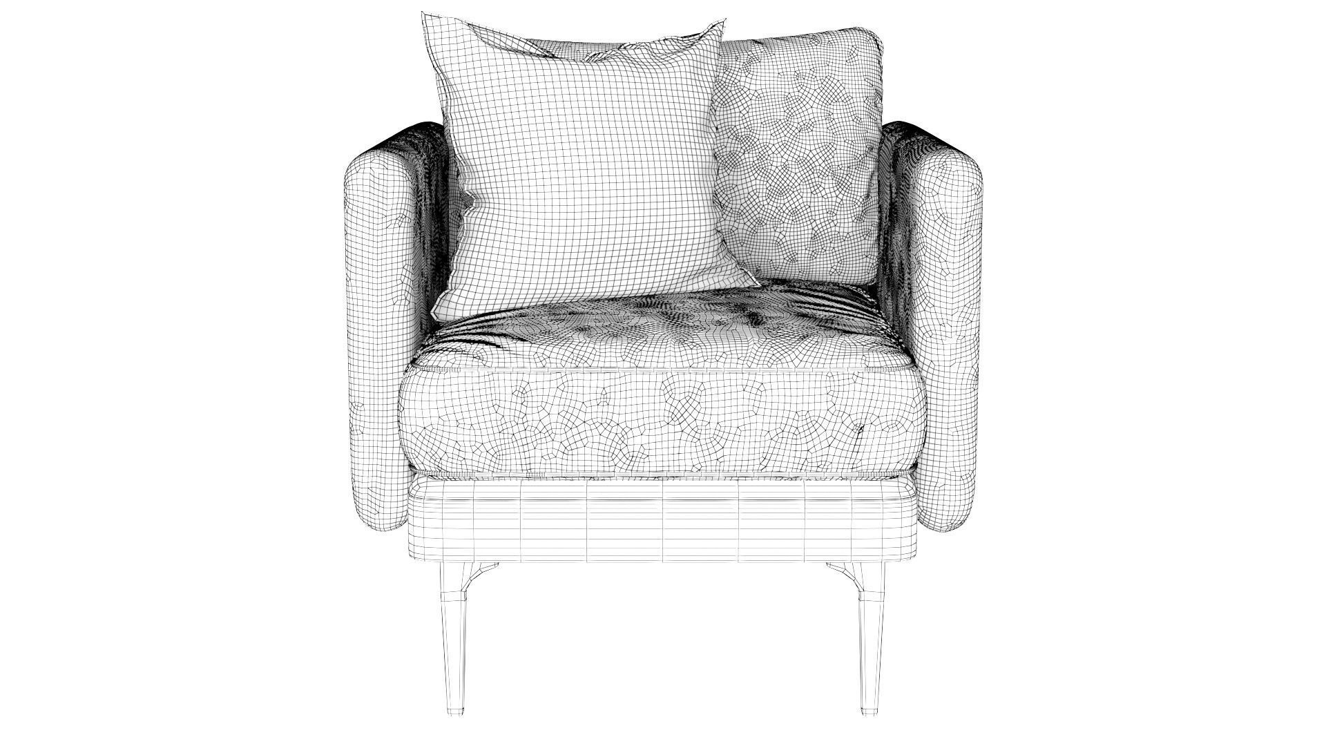 Auburn Armchair Low-poly 3D model_17